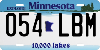 MN license plate 054LBM