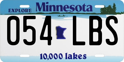 MN license plate 054LBS