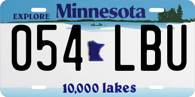 MN license plate 054LBU