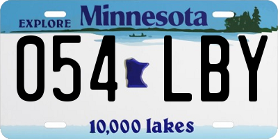 MN license plate 054LBY