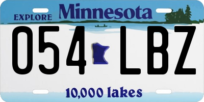 MN license plate 054LBZ