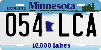 MN license plate 054LCA