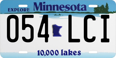 MN license plate 054LCI