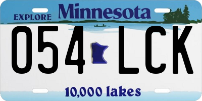 MN license plate 054LCK