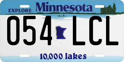MN license plate 054LCL