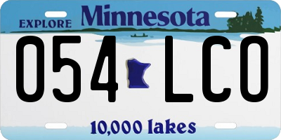 MN license plate 054LCO