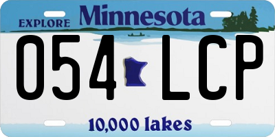 MN license plate 054LCP