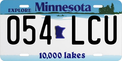 MN license plate 054LCU