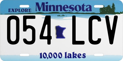 MN license plate 054LCV