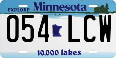 MN license plate 054LCW