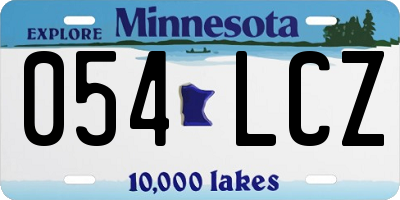 MN license plate 054LCZ