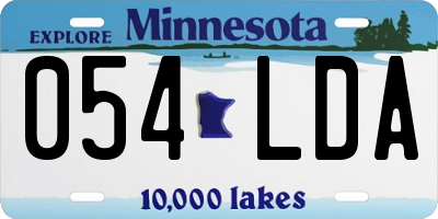 MN license plate 054LDA