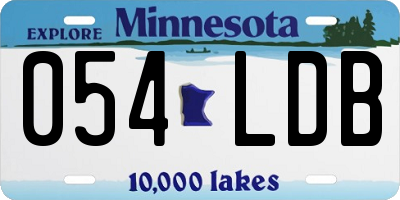 MN license plate 054LDB