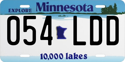 MN license plate 054LDD