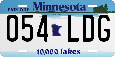 MN license plate 054LDG