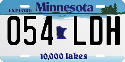 MN license plate 054LDH
