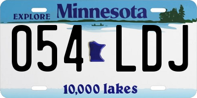 MN license plate 054LDJ