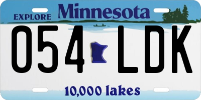 MN license plate 054LDK