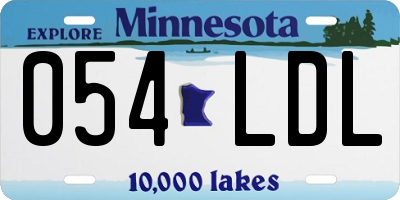MN license plate 054LDL