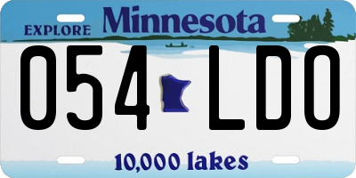 MN license plate 054LDO