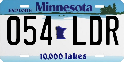 MN license plate 054LDR