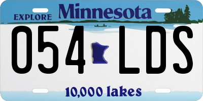 MN license plate 054LDS
