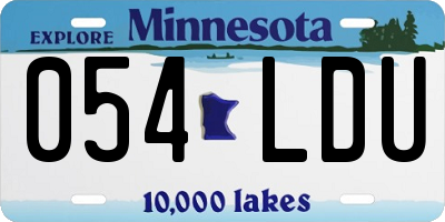 MN license plate 054LDU