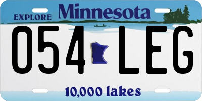 MN license plate 054LEG