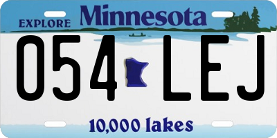 MN license plate 054LEJ