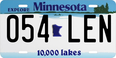 MN license plate 054LEN