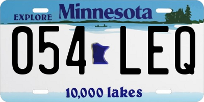 MN license plate 054LEQ