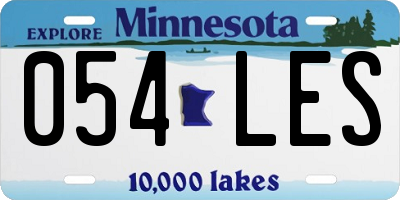 MN license plate 054LES