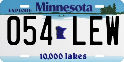 MN license plate 054LEW