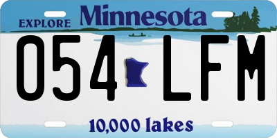 MN license plate 054LFM