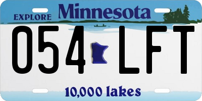 MN license plate 054LFT