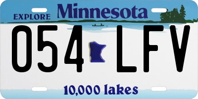 MN license plate 054LFV