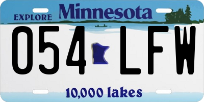 MN license plate 054LFW