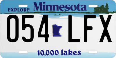 MN license plate 054LFX