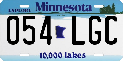 MN license plate 054LGC