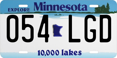 MN license plate 054LGD