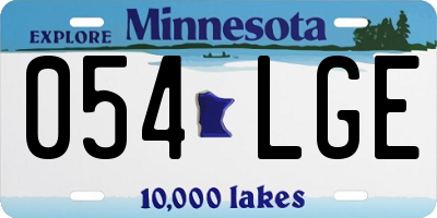 MN license plate 054LGE