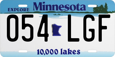 MN license plate 054LGF