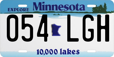 MN license plate 054LGH
