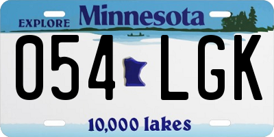 MN license plate 054LGK