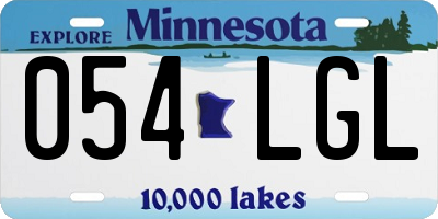 MN license plate 054LGL