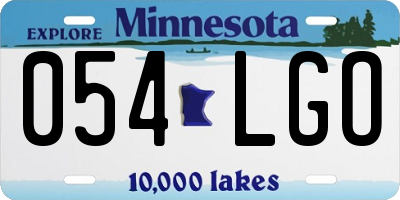 MN license plate 054LGO