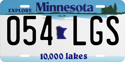 MN license plate 054LGS
