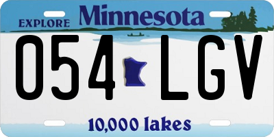 MN license plate 054LGV