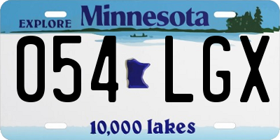 MN license plate 054LGX