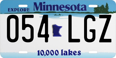 MN license plate 054LGZ